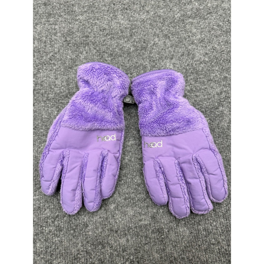 Head Kids Purple Fleece Faux Fur Winter‎ Gloves SensaTec Touchscreen Youth Large